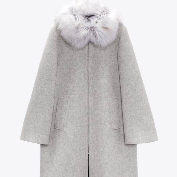 ZARA COAT WITH FAUX FUR COLLAR SZ S - Picture 10 of 10